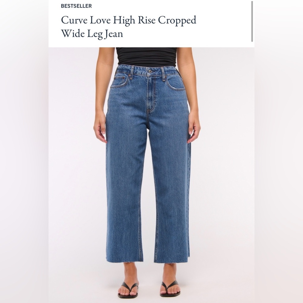 Abercrombie & Fitch Curve Love Wide Leg Crop Jeans